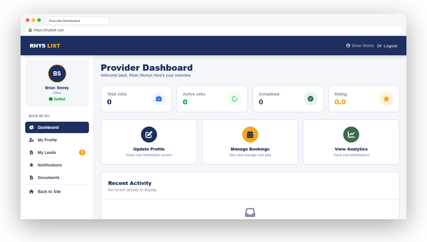 Provider Dashboard