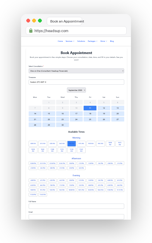 Book An Appointment
