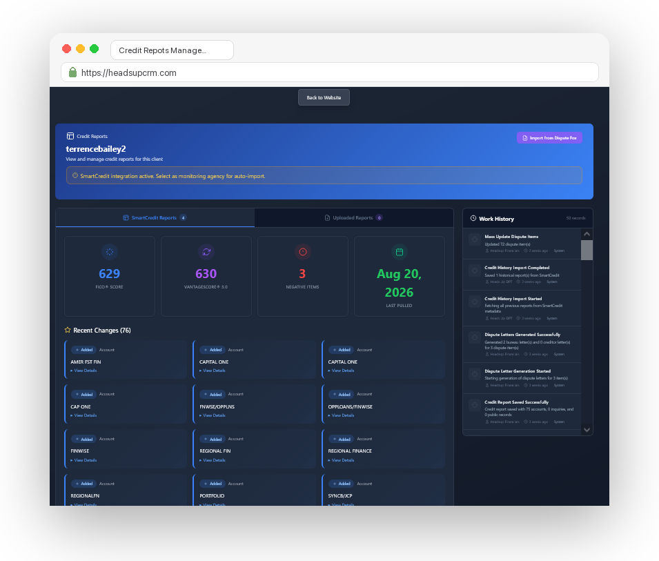 Credit Reports Management