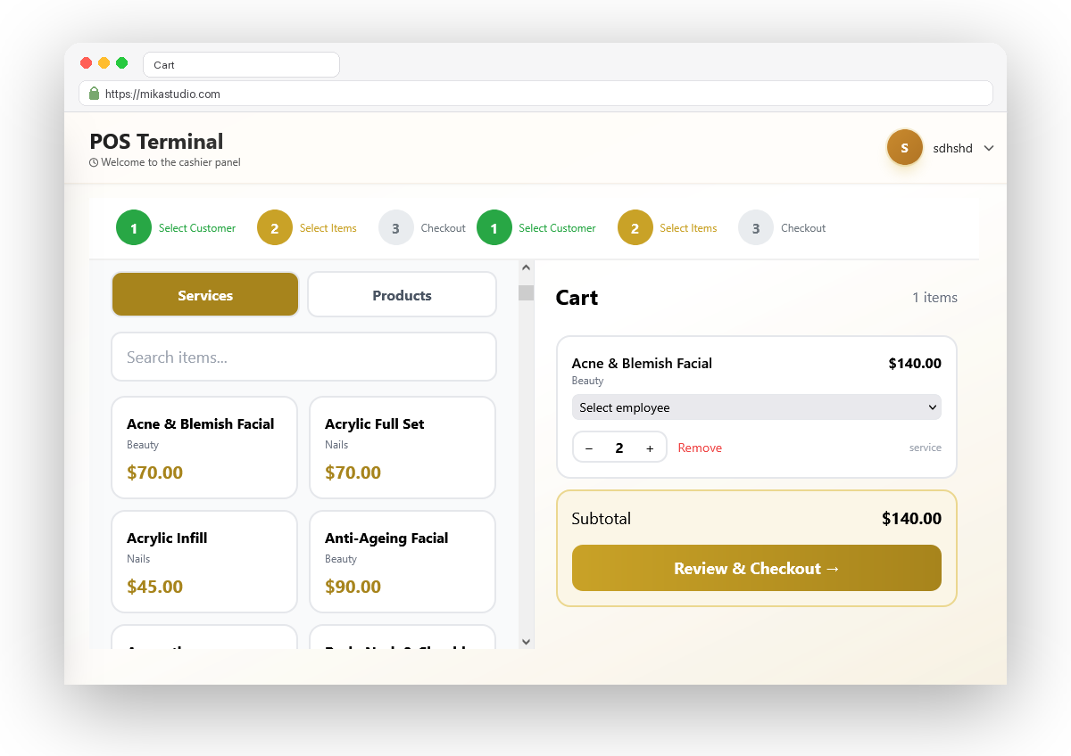 Product/Service Cart