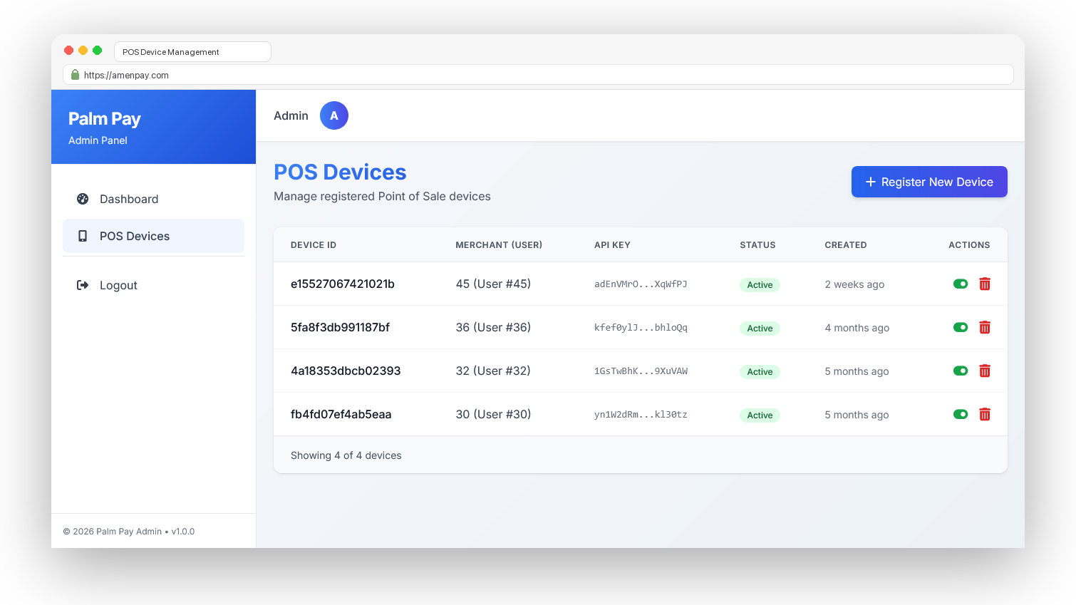 POS Devices Management