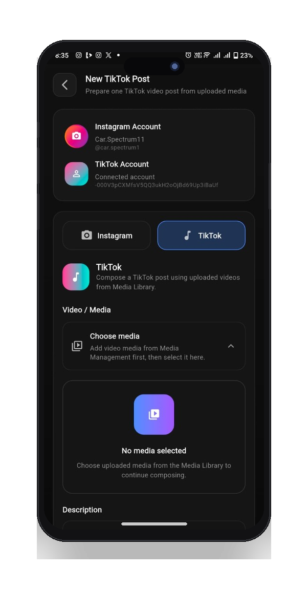 New TikTok / Social Post Editor