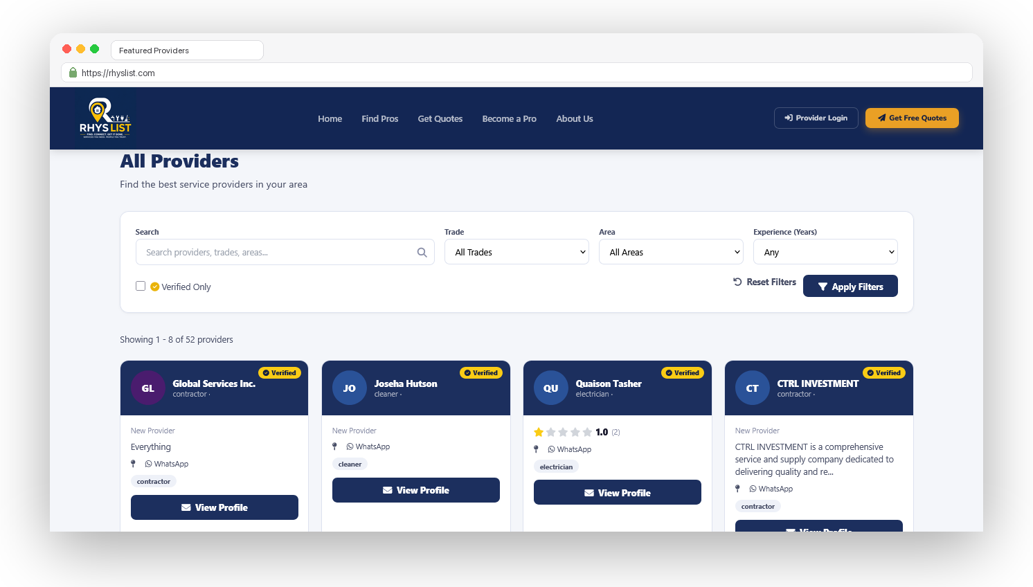 Find Relevant Service Provider