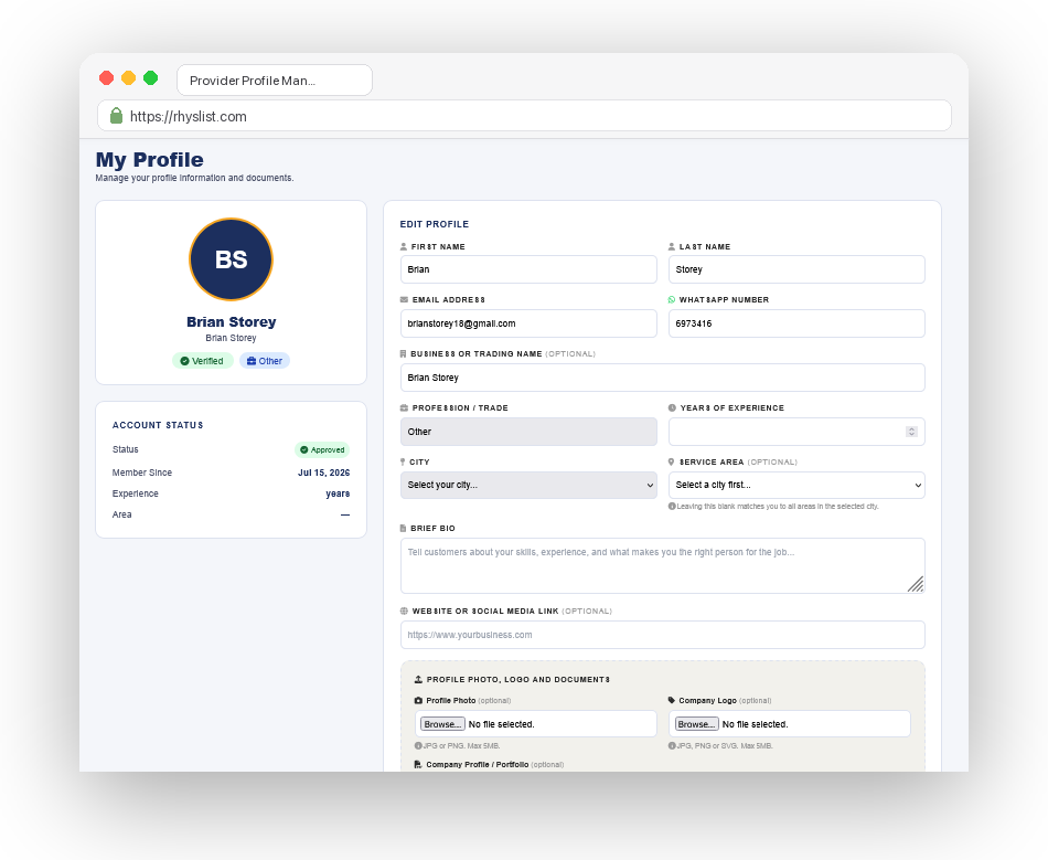 Provider Profile Management