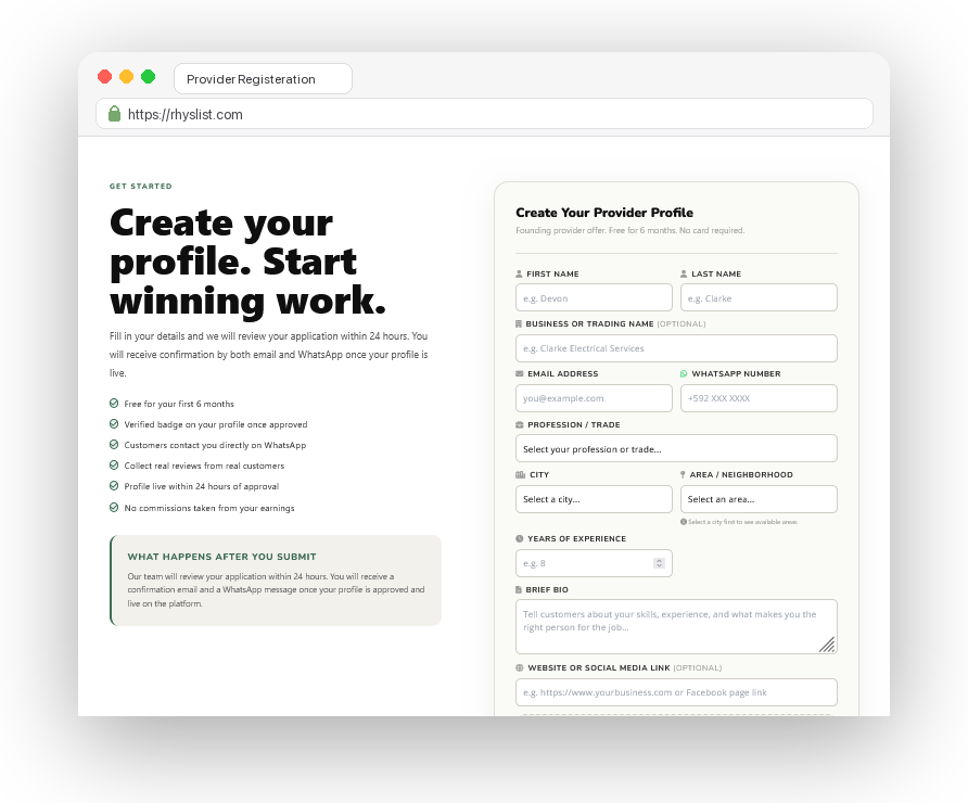 Registered As a Provider