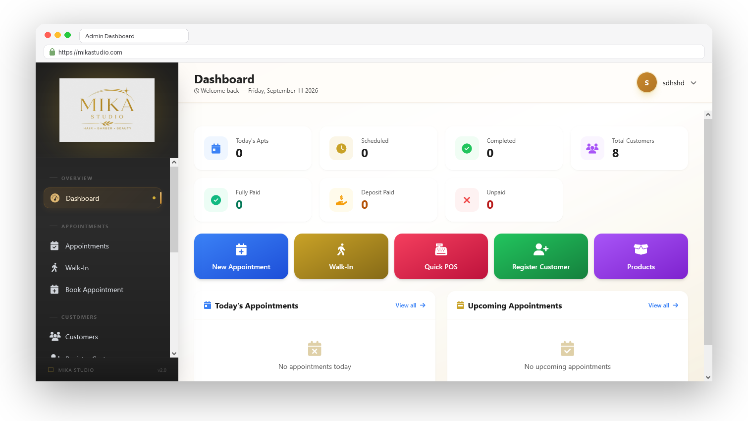 Cashier Dashboard