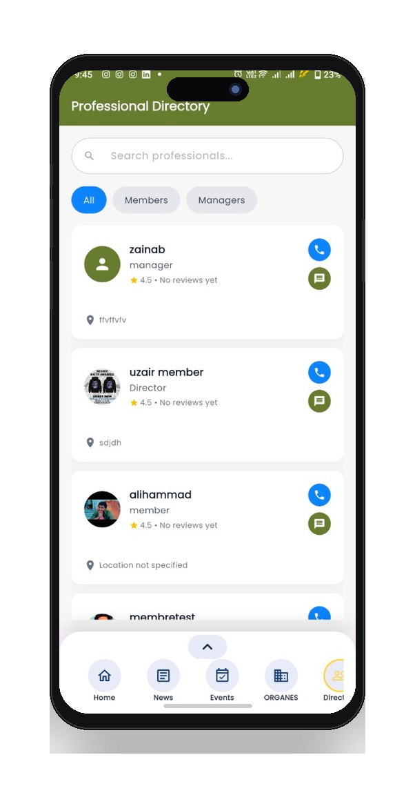 Chat list or Chat thread