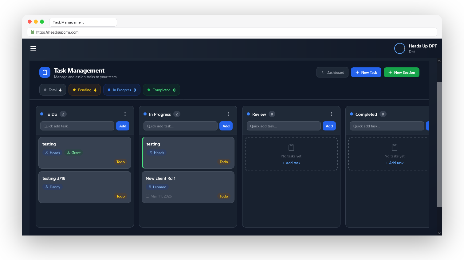 Task management Kanban Board