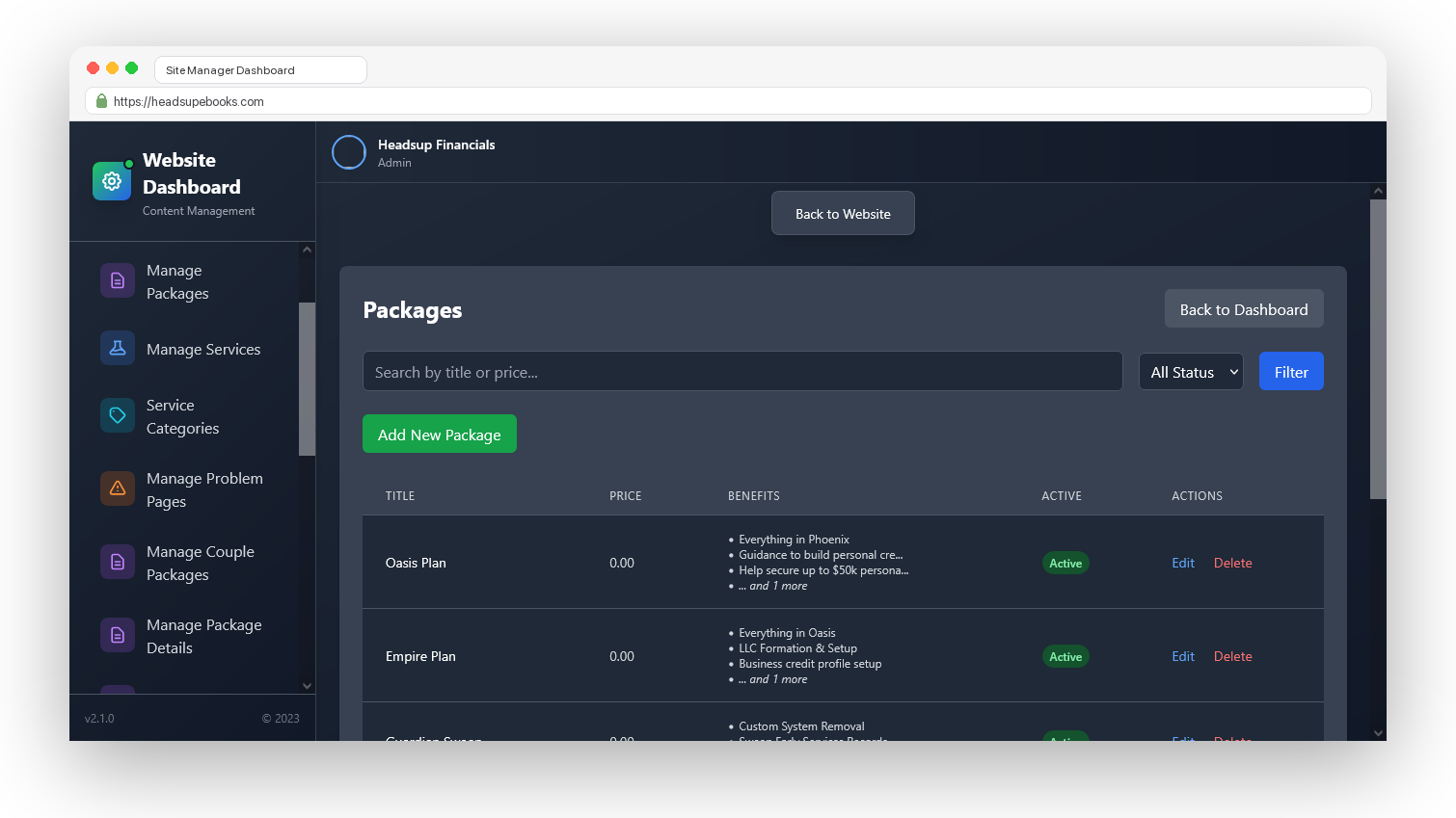 Site Manager Dashboard